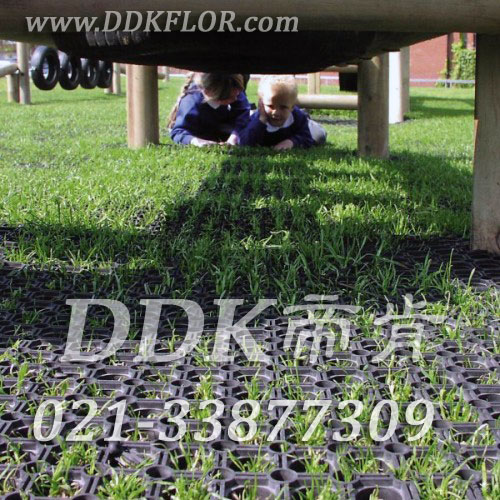 室外活動(dòng)區(qū)域_草坪地保護(hù)_黑色樣板圖片，帝肯(DDK)_400_222效果圖，草坪保護(hù)墊,幼兒園戶外地墊,幼兒園戶外地板,幼兒園室外地膠,幼兒園室外地墊,幼兒園地面防滑墊,帶孔防滑墊,戶外網(wǎng)狀橡膠墊,戶外地毯,室外地毯