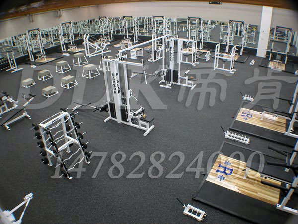 健身房適合鋪什么材質(zhì)的地板？樣板圖片,帝肯(DDK)_S3020_P500（Niki|耐柯）效果圖，健身房地板,健身房橡膠地板